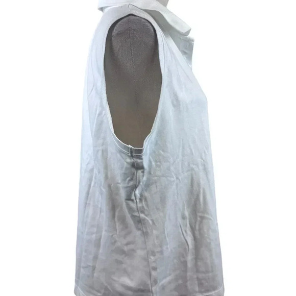 Lands End white sleeveless half button polo top size XL - Picture 6 of 9